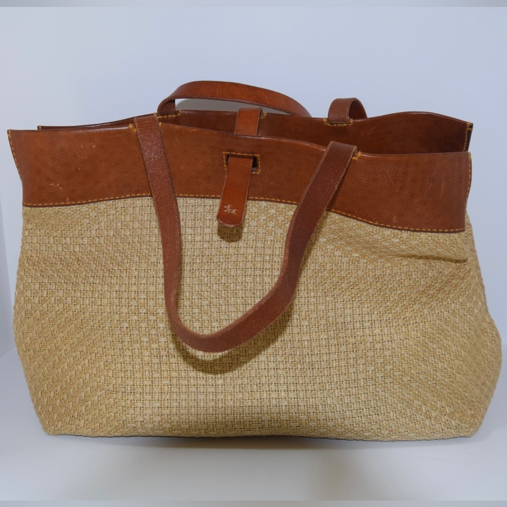 Henry Cuir Woven Canvas Tote